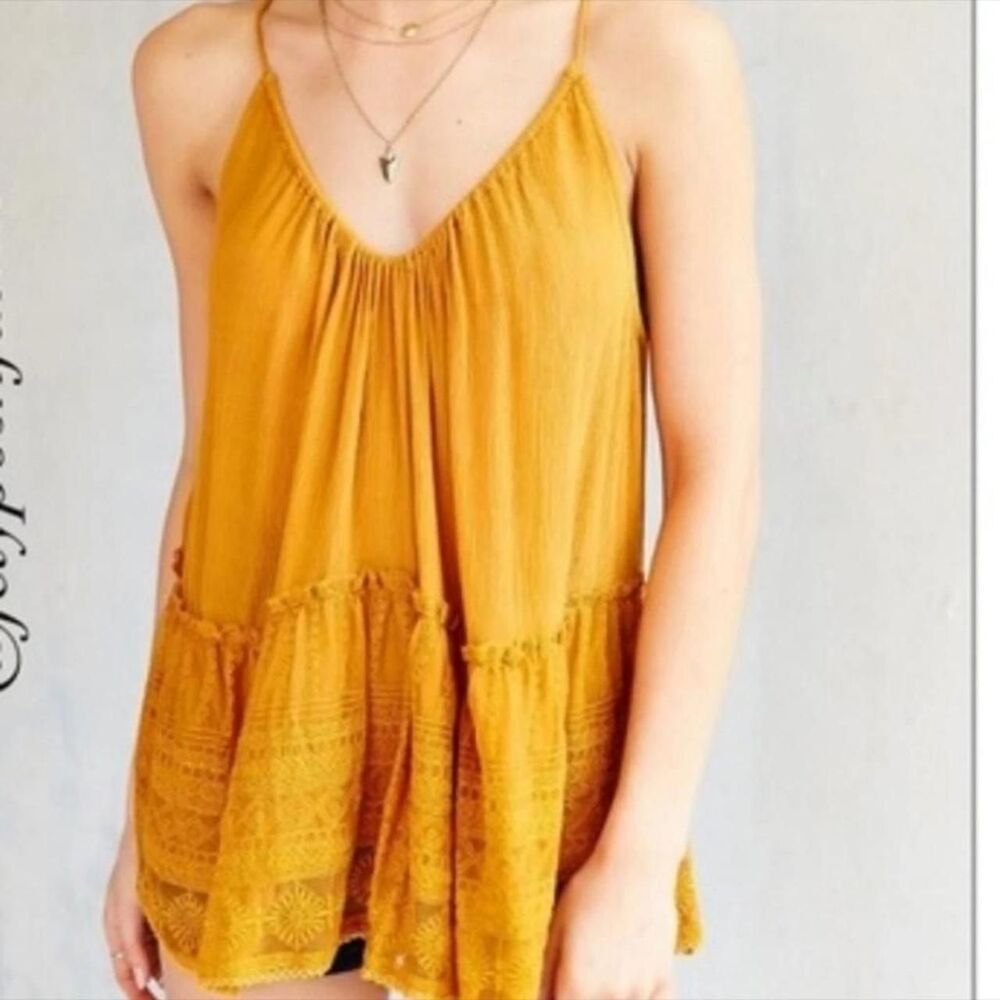 Anthropologie Women's Yellow and Orange Blouse